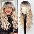 Amazon AISI QUEENS Ombre Blonde Wig Long Blonde Wigs With Bangs