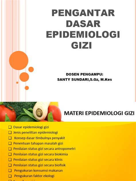 Pengantar Dasar Epidemiologi Gizi Pertemuan 1 Pdf