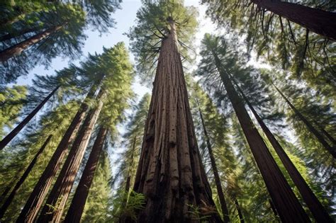 Premium Photo Towering Redwood In Sunlight Generative Ai