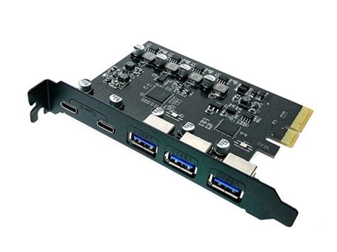 Сетевой контроллер Espada PCI-E USB 3.2 Gen2 (3xUSB-A / 2xUSB-C) PCIeU3 ...