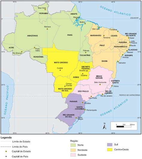 Mapa Político Do Brasil Toda Matéria Brasilia Capital Mapa Brasil