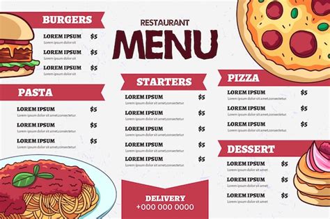 Free Vector Fast Food Digital Menu Template