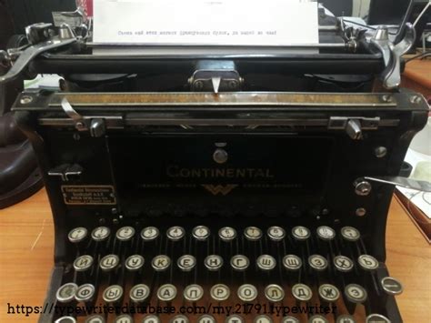 Continental Standard On The Typewriter Database