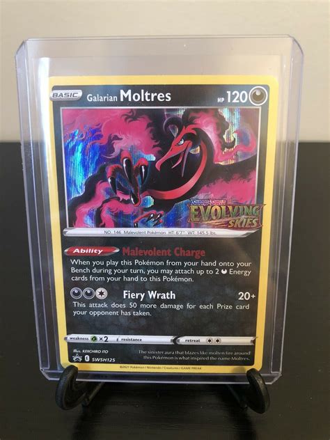 Mavin Galarian Moltres SWSH125 Evolving Skies Prerelease Black Star