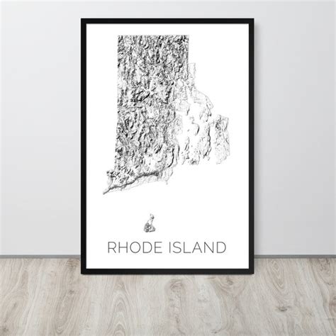 Map Of Rhode Island Etsy