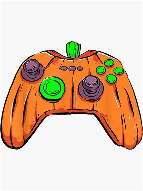 Pumpkin Controller Lazy Halloween Costume Funny Gaming Gamer Sticker