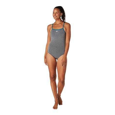 Speedo Womens Heather Closed Back Swimsuit With Hydro Bra Sportchek