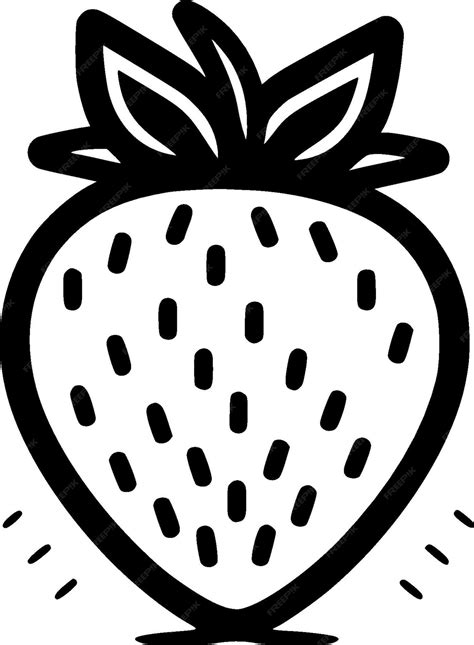 Premium Vector | Strawberry Black and White Vector illustration