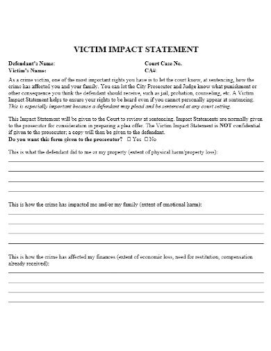 Victim Impact Statement 10 Examples Format How To Write Pdf