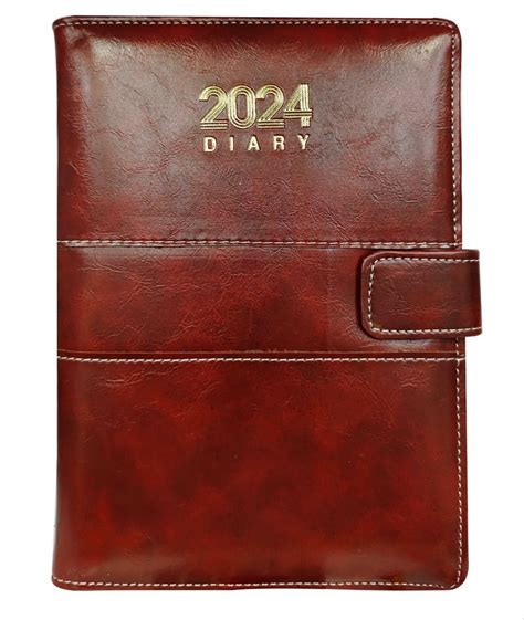 Perfect Bound PU Leather Cover 70 GSM Brown Office Executive Diary A5