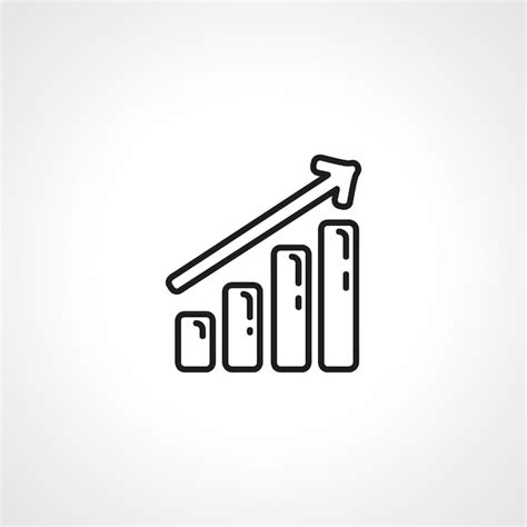 Premium Vector Bar Chart Line Icon Growing Graph Outline Icon