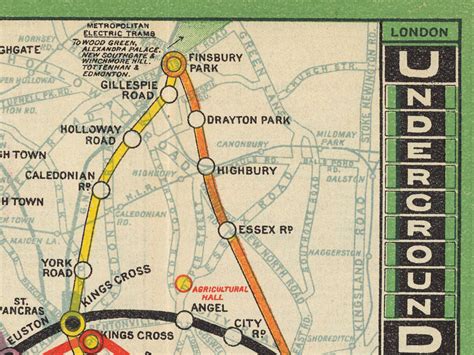 Tube Map London Underground Railways 1912 Old Tube Map Antique Print