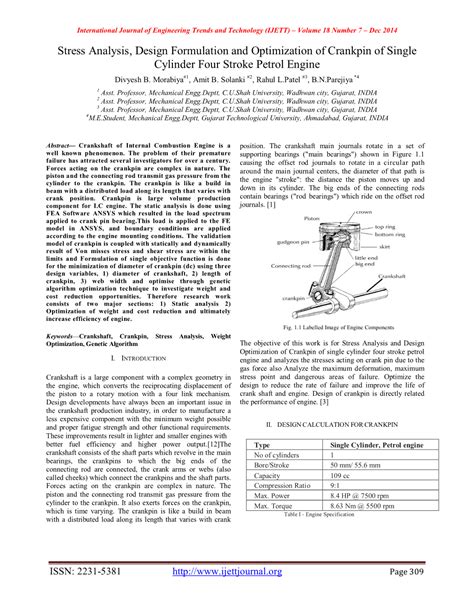 Stress Analysis, Design Formulation and Optimization of Crankpin of Single Cylinder Four Stroke ...