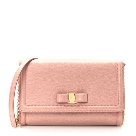 SALVATORE FERRAGAMO Hammered Calfskin Vara Bow Minibag Antique Rose