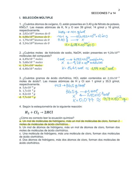 SOLUTION Prueba Qu Mica Estequiometria Y Soluciones Studypool