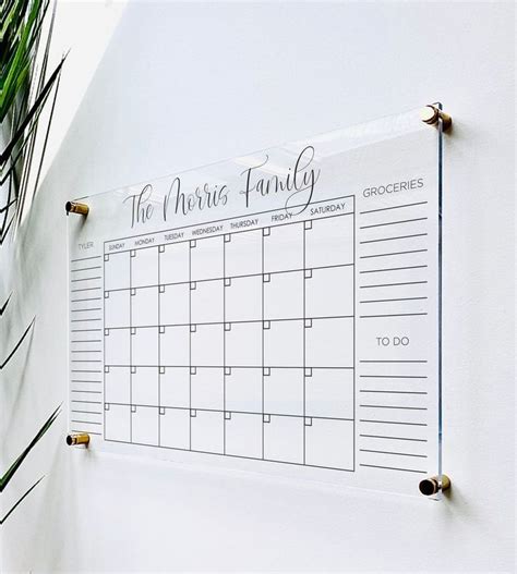 Clear Calendar Board