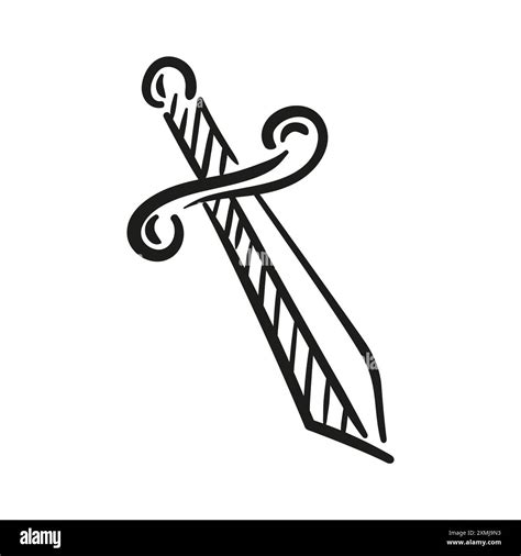 Pirate Dirk Old Iron Daggers Vector Sketch Style Vector Illustration