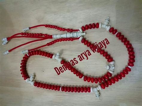 Jual TASBIH TIJANI CORAL MERAH KOMBINASI TULANG Di Lapak Denmas Arya