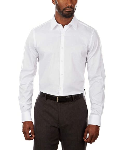 Van Heusen Mens Slim Fit Flex Collar Stretch Solid Dress Shirt White