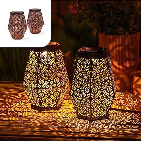 Gadgy Orientalische Laterne Hexagon Solarlampen F R Au En Garten Er