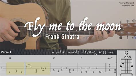 Frank Sinatra Fly Me To The Moon Fingerstyle Guitar Tab Tutorial