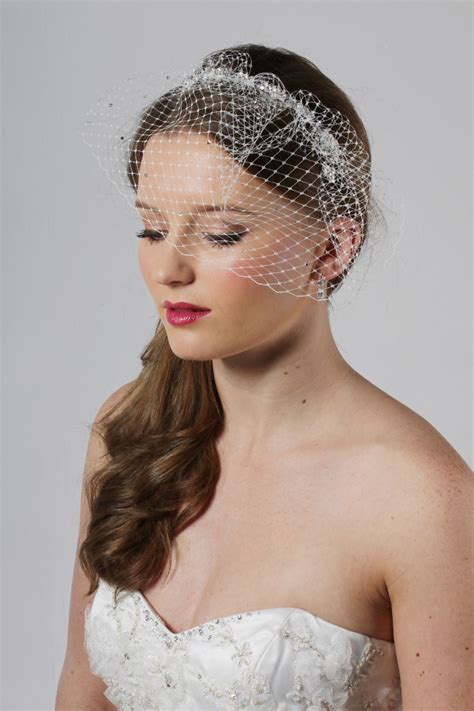 Birdcage Veil With Sparkling Diamante Richard Designs Wedding