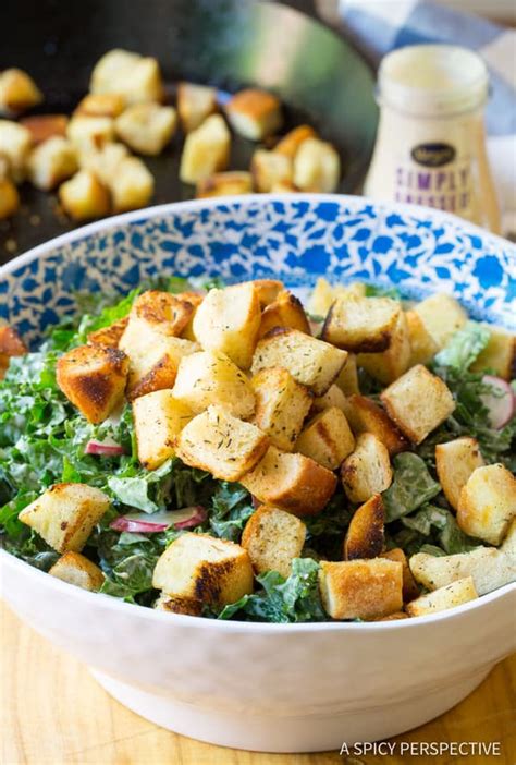 Crunchy Kale Caesar Salad Recipe A Spicy Perspective