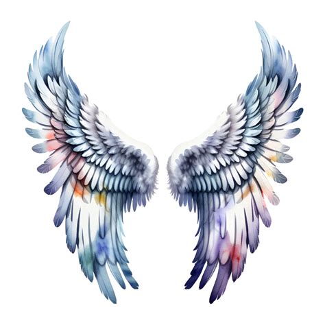 Watercolor Angel Wings Isolated on Transparent Background. AI Generative 33860995 PNG