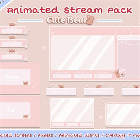 Animated Cute Cat Package Twitch Kawaii Streamer Etsy