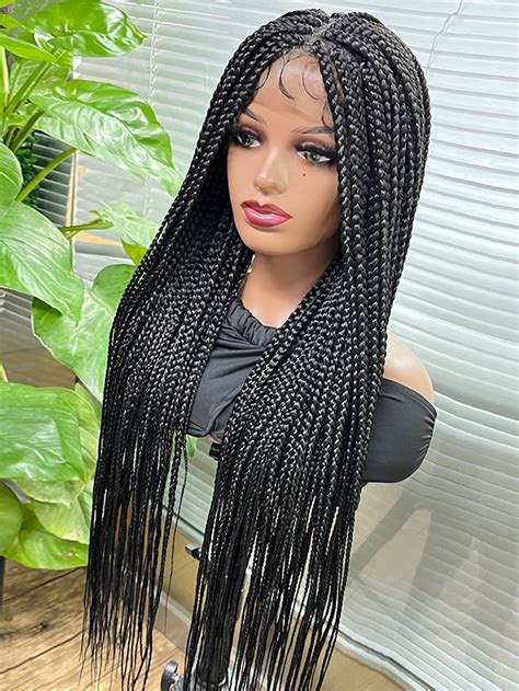 Full Lace Long Braided Synthetic Wig Lace Wigs Box Braids Hairstyles