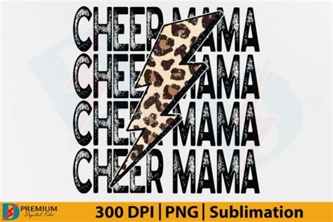 Cheer Mama Png Leopard Lightning Bolt Graphic By Premium Digital Files