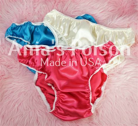 Panties Rose Pink Sissy Ruffled Mens Satin Scrunch Butt Shiny Bikini