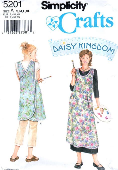 Simplicity 5201 Daisy Kingdom Misses Wrap Around Apron Pattern Criss