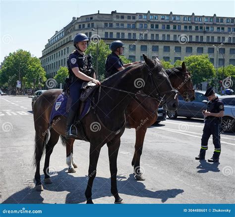 Mounted National Police Provides Security in Paris, France Editorial ...