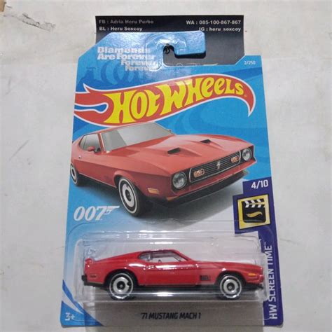 Jual HOTWHEELS DIAMONDS ARE FOREVER 007 71 MUSTANG MACH 1 MERAH RED Di