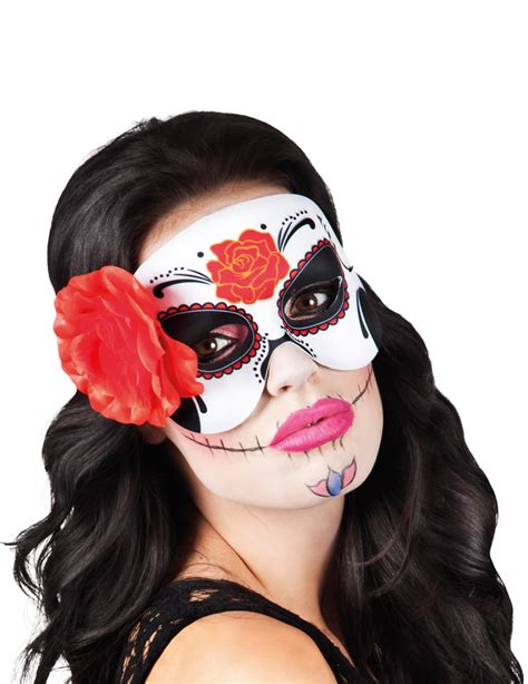 Augenmaske mit Rose Dìa de los muertos für Damen Masken und günstige