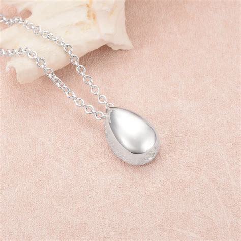 Igd9883 Silver Plated Stainless Steel Little Teardrop Memorial Urn Jewelry Hold Ashes Keepsake