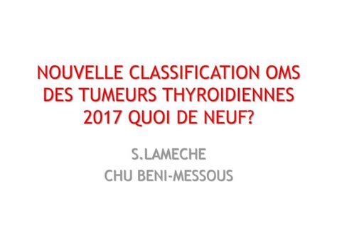 Pdf Nouvelle Classification Oms Des Tumeurs Classification Oms