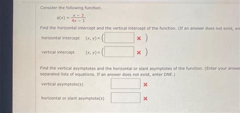 Solved Find the horizontal intercept and the vertical | Chegg.com