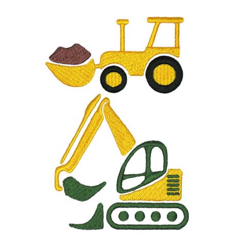 Excavator Embroidery Design Instant Download Pes Dst Etsy