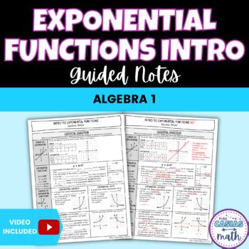 Exponential Functions Introduction Guided Notes Lesson Algebra