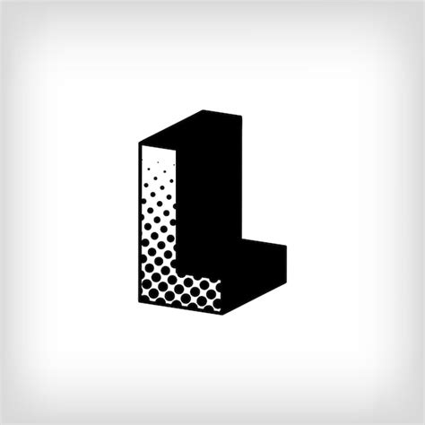 Premium Vector Letter L With Creative Shadow Pop Art Dot Design