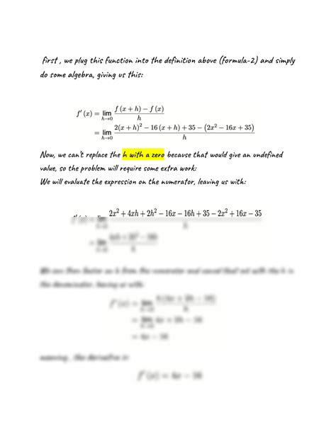 Solution Mastering Calculus A Defining Derivatives Study Guide With