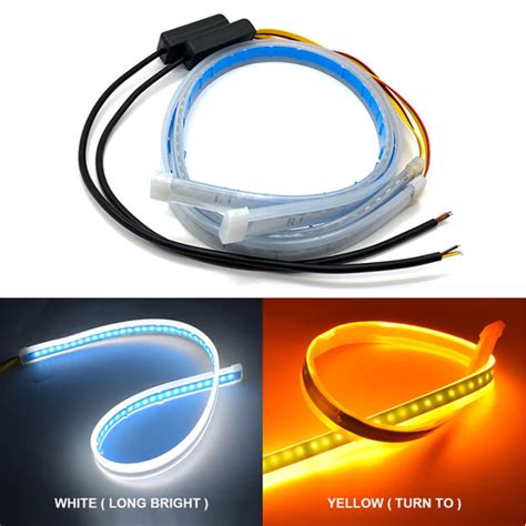 Ultrafine Cars Drl Led Daytime Running Lights White Turn Signal Yellow Guide Strip Lazada Ph