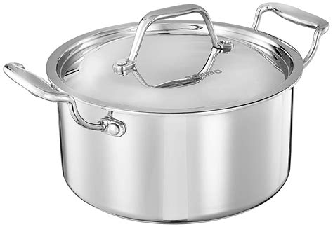 Stainless Steel Induction Base Sauce Pot With Steel Lid 22cm Etsy