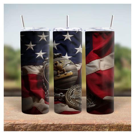 Marine Corps Tumbler Wrap Memorial Day Sublimation Designs American