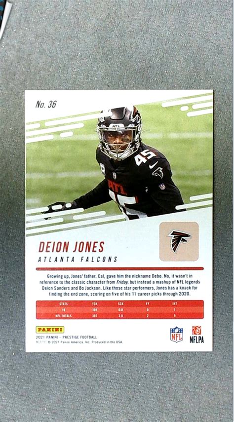 2021 Panini Prestige Xtra Points Astral 36 Deion Jones Falcons EBay