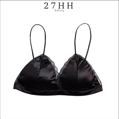 Jual HH BH Bra V Push Up Seksi Bikini Wanita Bralette Sexy Bahan Satin Licin Pakaian Dalam