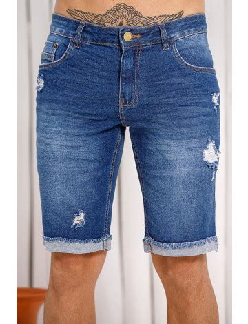 Bermuda Jeans Atacado Masculina Revanche Otey Azul Roupas Atacado