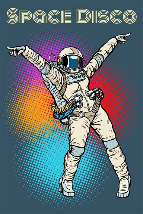 Female Astronaut Dancing Disco Stock Vector Illustration Of Elegance